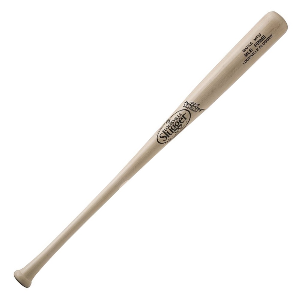 Louisville Slugger WBVM110-NG Wood Baseball Bat (32 inch) : This Louisville Slugger Wood Baseball Bat M110 MLB Prime Maple is made out of Veneer Maple Wood, giving you a bat that is built for power and performance with the dense, hard timber that maple provides. Maple is also known for being the least prone to flaking wood bat on the market. Louisville Slugger says they built these bats Amish Strong, which means they used the way of the Amish by cutting the wood square and using an extremely precise vacuum-drying method to dry the wood. Combine the Amish craftsmanship, the 360-degree compression and the advanced finish system that is unmatched and what's the result A ridiculously strong and durable bat with a hard hitting surface, no soft spots and a crack that pros like Curtis Granderson want Made with a medium-sized barrel, 1 inch handle and a cupped end. Enjoy the slick look of this bat with its natural high gloss finish.