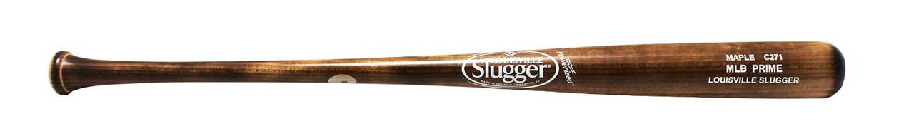 Model C271 - Balanced Swing Weight. Amish Veneer Maple. Heavy Flame with High Gloss. Bone Rubbed and MLB Ink Dot. Cupped End - Yes. Louisville Slugger 2015 MLB Prime Maple Wood Baseball Bats Stronger. Harder. Farther. MLB Prime gives you the chance to swing the EXACT same bat as the big leaguers. MLB Prime is built with the best quality Veneer wood, Amish craftsmanship, our exclusive 360 degree compression to increase hardness, our advanced finish system and is now bonerubbed for a visible hardness. To guarantee we give you only MLB quality wood, all of our Birch and Maple models feature the MLB Ink Dot giving you the strongest bat in the game. Maple is a dense timber for a harder hitting surface. Closedgrain wood is less prone to flake like Ash and allows for more durability. Maple is now the #1 species among elite hitters. Louisville Slugger is the Official Bat of Major League Baseball. MLB Prime Maple Wood Bat Features Highest quality veneer maple is a hard, dense timber that makes for a powerful bat Amish Craftsmanship techniques make for stronger bats Closed grain structure provides stiffness and hardness to the barrel which prevents flaking and splintering Cupped end controls the weight of the bat and gives players ideal swing speed 360 compression for added hardness Advanced Finish System means all MLB Prime bats are 9H rated Highest Rating Available Prime Bats are the same bats used by MLB allstars C271 WBVM 271BG Wood: Amish Veneer Maple Finish: Black high gloss Handle: 1516 Barrel: Medium Turning Model: C271 (Brandon Phillips) Cupped: Yes