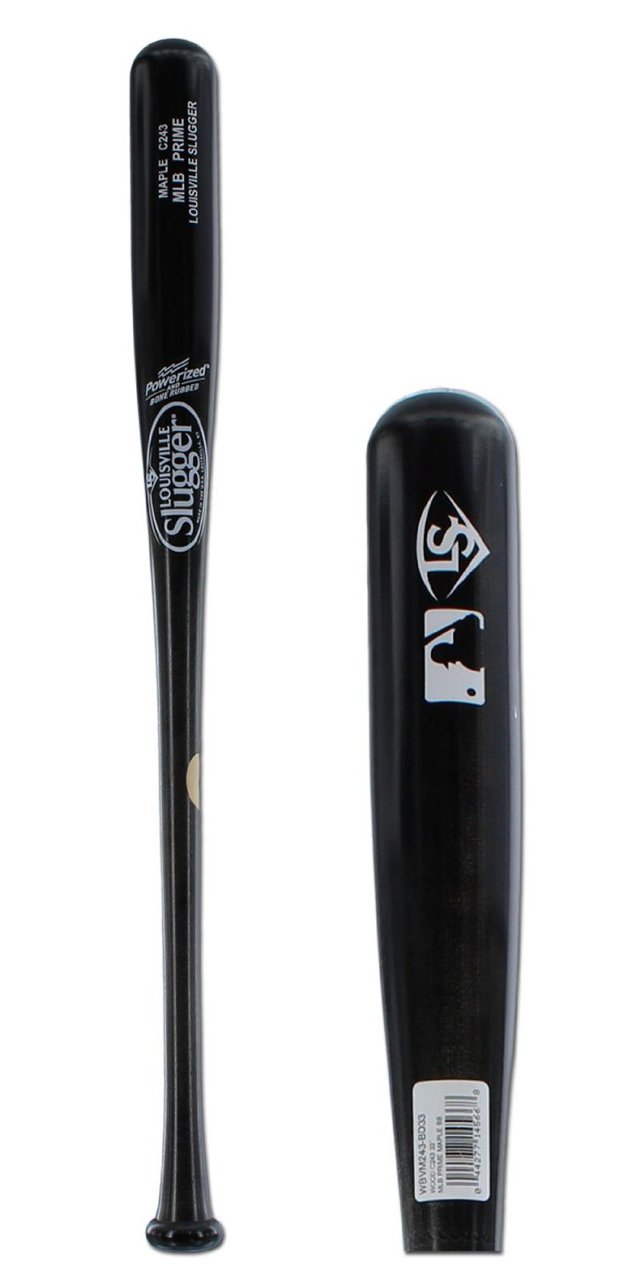 louisville-slugger-wood-baseball-bat-mlb-prime-maple-243-34-inch WBVM243-BD34 Louisville 044277145675 Large Barrel 1516 Inch Handle 360 Degree Compression for Added Hardness