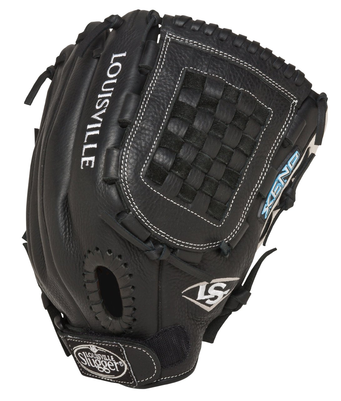 Louisville Slugger Xeno Fastpitch Softball Glove 12 inch FGXN14-BK120 (Right Handed Throw) : The Louisville Slugger Xeno Fastpitch series softball glove takes best-in-class premium leather matched with soft linings for a substantial feel that is game-ready off the shelf. Make the game more Beautifully Powerful. This glove features Genuine Cowhide Leather Soft Lining. 12 inch InfieldOutfield Fastpitch Pattern Closed back with Velcro Strap with Checkmate Web