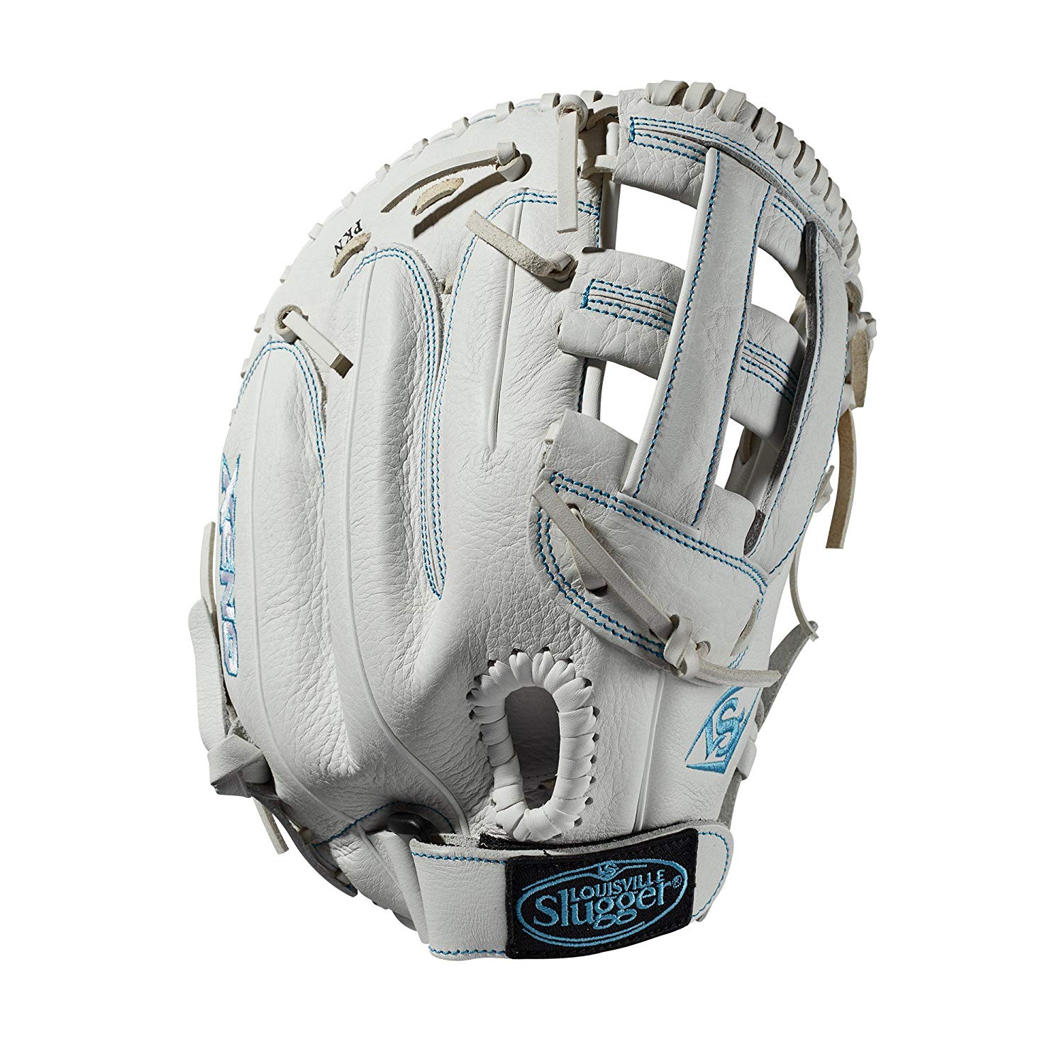 13 first base glove Dual post web Memory foam wrist lining White and Aqua blue Female-specific patterns. Needing minimal break-in and designed with memory foam wrist lining and patterns specific to female athletes, this 11.75 Xeno infield model features a Dual Post Web construction in a white and aqua blue design. When top-of-the-line leather meets a soft lining, a game-ready glove like no other is born. The Xeno is the perfect combination of style and feel for the young Fastpitch player.