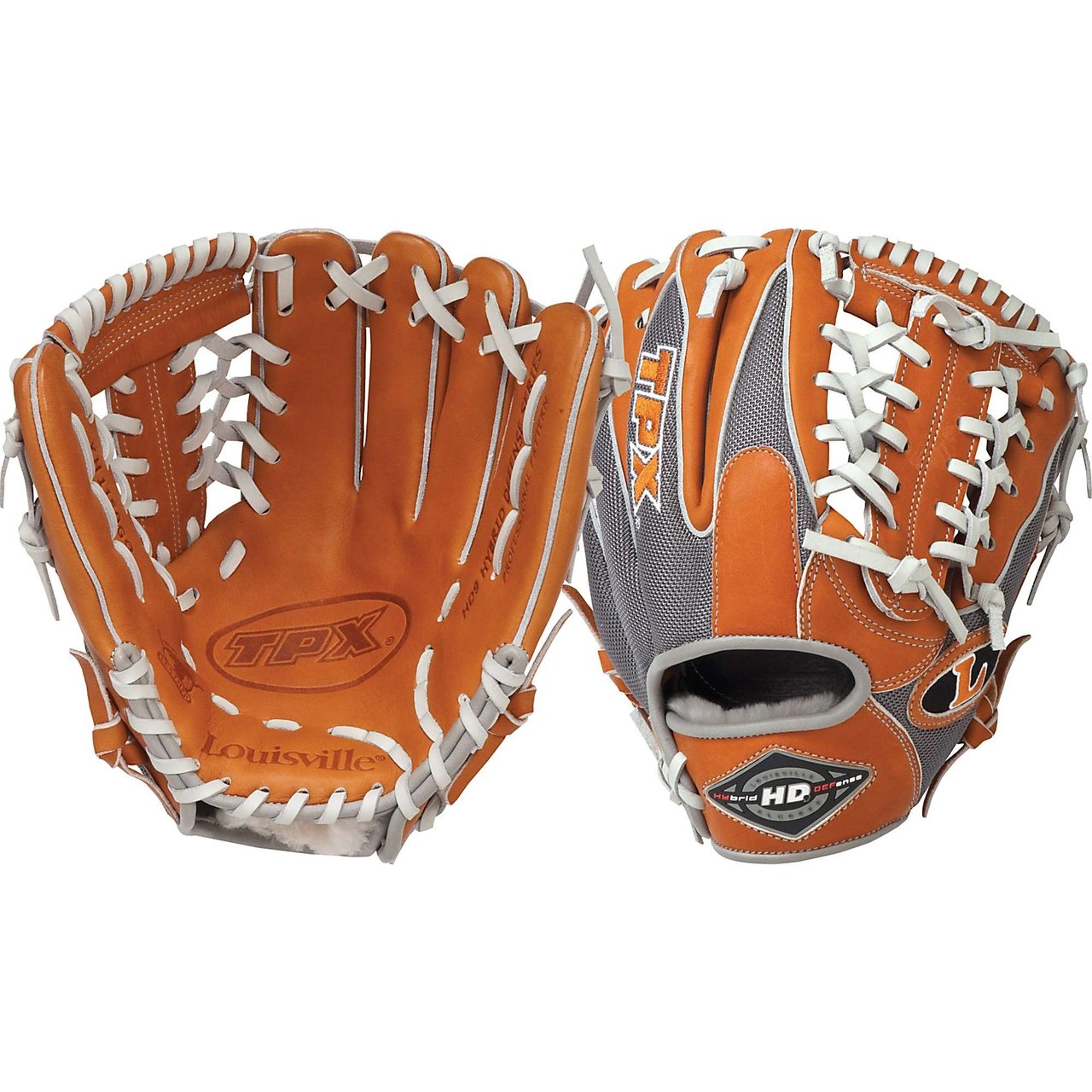 Louisville Slugger XH1150GO 11 12 Inch Baseball Glove (Left Hand Throw) : Louisville Slugger LEFT HAND THROW 11.5 HD9 Hybrid Defense OrangeGray Baseball Glove