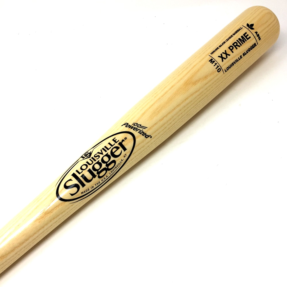 Classic Louisville Slugger wood baseball bat sold to the Major League Baseball minor league players, before Wilson Sporting goods bought Louisville Slugger. Cupped end. XX Prime Ash Wood. Straight Grain. Powerized. No ink dot.