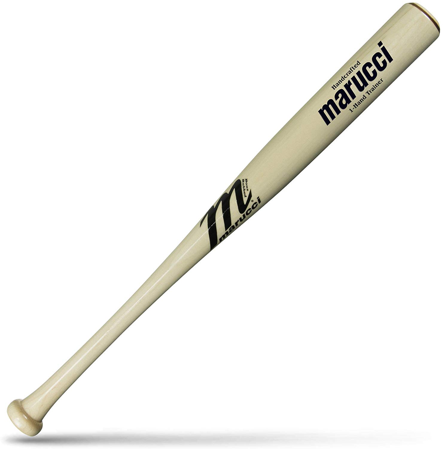 arucci 1-Hand Training BatFeatures: * Handcrafted from top-quality maple * Cut for use in drills to improve top-hand strength and hand-eye coordination * Weight: 15-17 oz. (weight can vary depending on wood density) * Knob: Traditional * Handle: Thick * Barrel: 2 1/4 * Length: 25