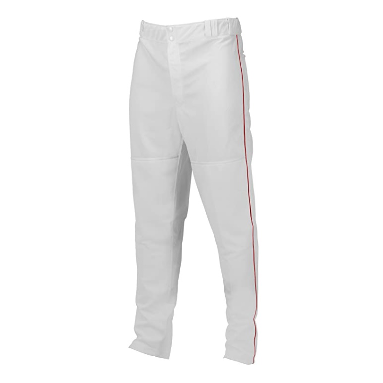 100% polyester double-knit fabrication. 290GM2 weight for longer and extending life. Two button thru back pockets. Double-knee construction for durability. Silicone strips on waistband to hold jersey in place.