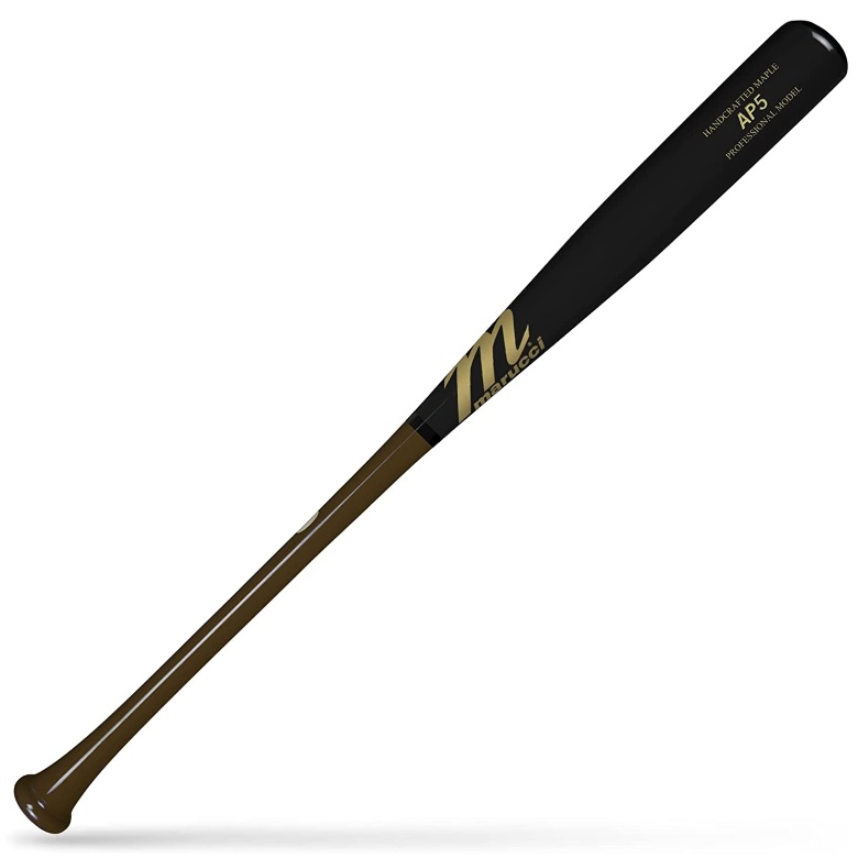 The Marucci Pro AP5 Maple Wood Baseball Bat is a top-of-the-line choice for serious players. The black barrel and brown handle create a sleek, professional look. The maple wood construction provides a hard, durable hitting surface and a balanced swing weight. The Pro AP5 model has a medium barrel and a slightly end-loaded feel, giving players extra power at the plate. Its traditional knob and handle taper provide a comfortable, secure grip. The Marucci Pro AP5 Maple Wood Baseball Bat is designed for advanced players looking to take their game to the next level.