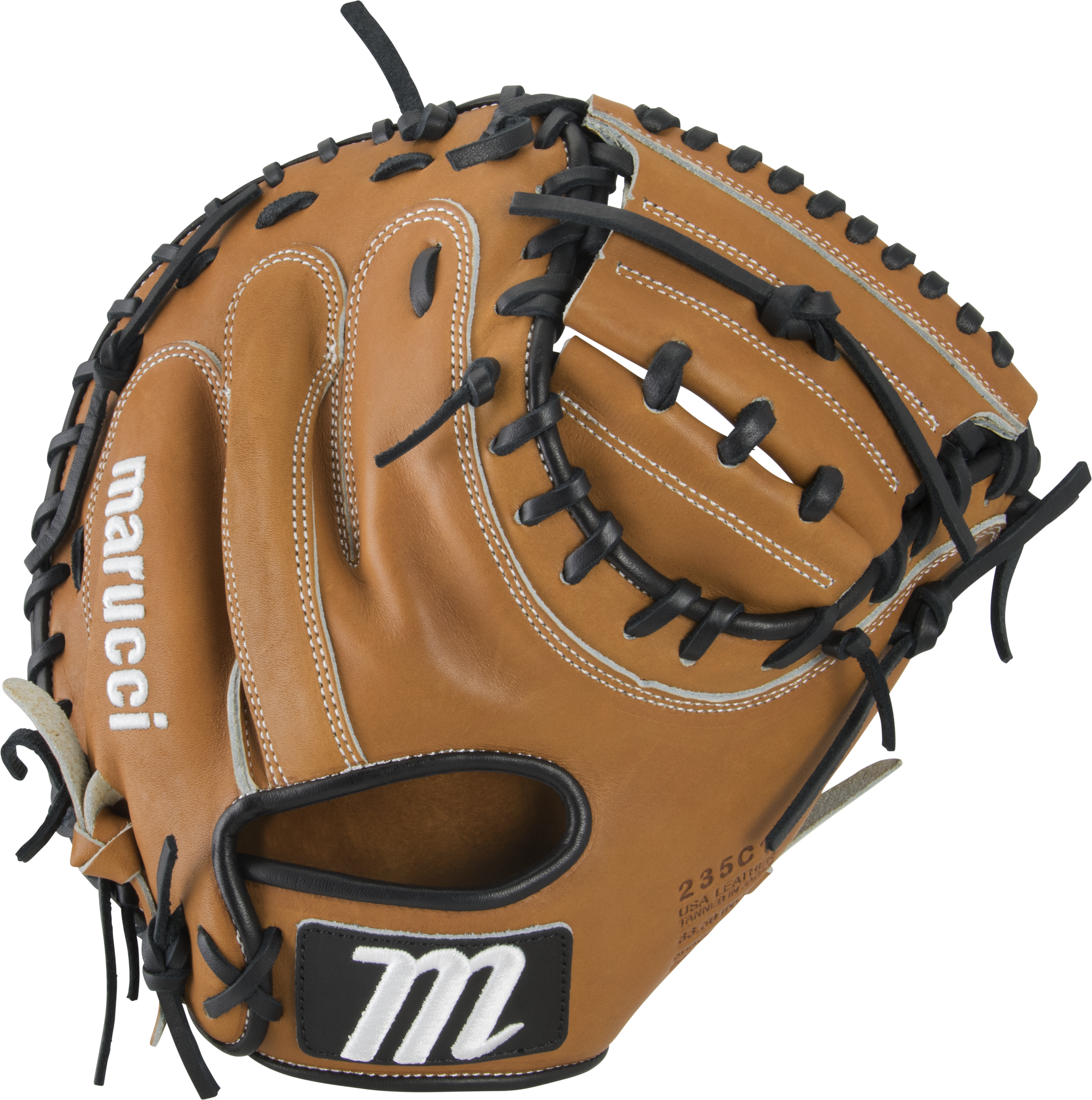 marucci-capitol-33-5-catchers-mitt-baseball-glove-235c1-two-one-piece-solid-web-right-hand-throw MFGCP235C1-TFBK-RightHandThrow Marucci  849817099346 Premium Japanese-tanned USA Kip leather combines ideal stiffness with lightweight feel