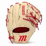 Marucci Capitol Series 2024 M TYPE 14K2 11.75 TWO PIECE Closed Web Baseball Glove Right Hand Throw Camel Red