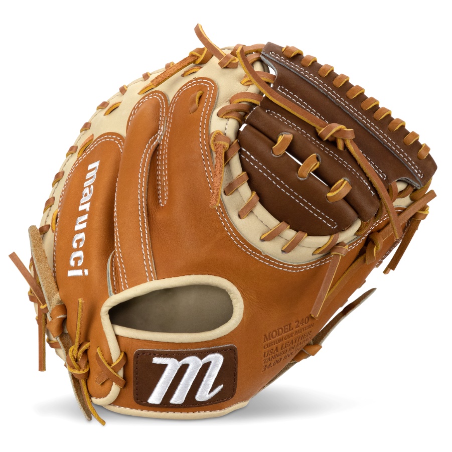 The Marucci Capitol line of baseball gloves is a top-of-the-line series designed to offer players the utmost comfort feel and durability on the field. One of the standout features of this line is the M Type fit system which integrates thumb and pinky sleeves with enhanced thumb stall cushioning providing a glove that maximizes both comfort and feel. When it comes to the materials used in these gloves Marucci has spared no expense in ensuring their quality. The back shell leather of the glove is made from Japan Kip a premium leather known for its strength and durability. This leather not only provides excellent structure but also contributes to the lightweight feel of the glove. Similarly the palm shell leather is also sourced from Japan Kip. By using this high-quality leather Marucci ensures that the glove maintains its ideal structure while remaining lightweight. This combination of structure and lightweight feel is essential for players who require both flexibility and responsiveness from their glove. The palm lining of the Capitol gloves is made from cabretta sheepskin the highest grade available. Cabretta sheepskin offers a luxurious texture that adds to the overall comfort of the glove. It also helps to enhance the grip and feel when catching and fielding the ball. The finger lining of the gloves is made from genuine leather which adds to the durability and longevity of the product. The use of genuine leather in this area ensures that the gloves can withstand the rigors of intense gameplay maintaining their shape and performance over time. The fit of the Capitol gloves is designed to be professional-grade. Marucci has paid meticulous attention to the design and construction of these gloves ensuring that they provide a snug and secure fit. This fit is crucial for players as it allows for maximum control and responsiveness when making plays on the field. In addition to the high-quality materials and exceptional fit the Capitol gloves also feature moisture-wicking mesh wrist lining. This lining helps to keep the player's hands cool and dry during long games or practices. The inclusion of dual density memory foam padding adds an extra layer of comfort and protection to the wrist area minimizing the impact of catching hard-hit balls. To further enhance the durability of the gloves Marucci has equipped the Capitol line with professional-grade rawhide laces. These laces offer maximum tear resistance ensuring that the glove maintains its shape and structure even after repeated use.   Marucci 2024 Cypress and Capitol Baseball Glove and First Base and Catchers Mitts - Ballgloves