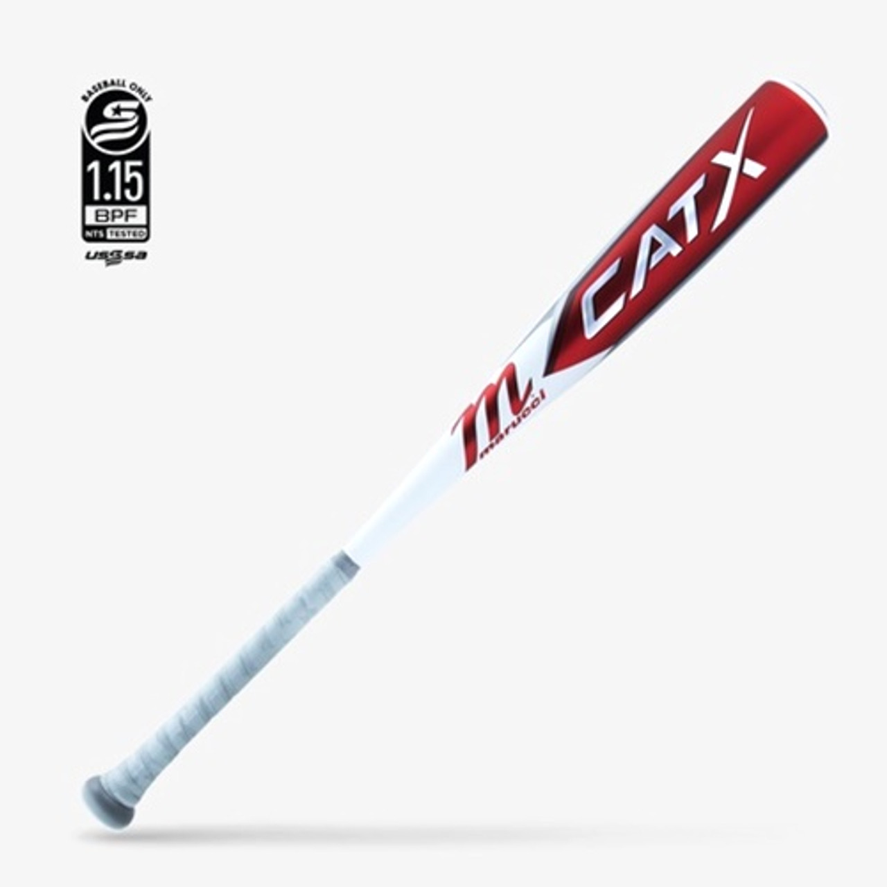 The CATX baseball bat boasts a number of advanced features for improved performance and feel. Its finely tuned barrel profile increases surface area for better power and swing speed, while a balanced design allows for faster swings. The bat also features a patent pending liquid-gel dampening knob, which absorbs vibrations for a smooth and solid contact. One-piece alloy construction provides a traditional swing feel, while precision balanced barrel and multi-variable wall design expands the sweet spot. The ring-free barrel construction allows for more flex and better performance. The custom-molded handle taper is ergonomically designed for a better fit and control. The micro-perforated soft-touch grip offers a soft and tacky feel for improved control. The CATX comes with a gray 1.75mm grip and a one-year warranty. It is certified by USSSA with a 1.15 BPF and has a 2 3/4 inches barrel diameter.