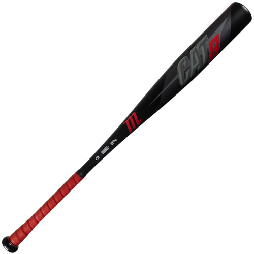 Marucci Cat 8 Black BBCOR Baseball Bat -3oz MCBC8CB Stronger alloy, Faster swinging, more Forgiving. Metal matters: The AZ105 alloy is Marucci's strongest aluminum, giving you thinner walls, more response from the barrel, and greater durability. AV2 Anti Vibration Knob: Next generation sting stopping technology means you can swing easy all day during batting practice, and confidently in games knowing your hands will be vibration free. Variable Wall Construction: Marucci uses specialized tooling to reduce wall thickness inside the barrel where possible, to expand the sweet spot farther up and down the bat. No Rings In Barrel: Most bat makers are still using 10-15 year old bat technology, they just put rings inside the barrel to pass the BBCOR test... Not Marucci! Rings make dead spots in the bat, and Marucci will not stand for anything less than the best! Precision Balanced: Barrel is perfectly balanced for lower M.O.I for a balanced feel and ultimate bat control. One Piece: Single, solid piece of aluminum alloy is used to give you a reliable, traditional feel on contact. Inspired and Designed with MLB input: Micro perforated grip is soft and plush, with tack for stick and comfort. Removable taper and ergonomically correct shape provide added control and comfort in both hands. Cat 8 Black BBCOR Features: 1-Piece Bat Construction 100% AZ105 Aluminum Alloy Micro-Perforated Cushy Bat Grip 2 5/8 Barrel Diameter -3oz Length to Weight Ratio BBCOR Certified (Legal for High School & NCAA) One Year Manufacturer Warranty