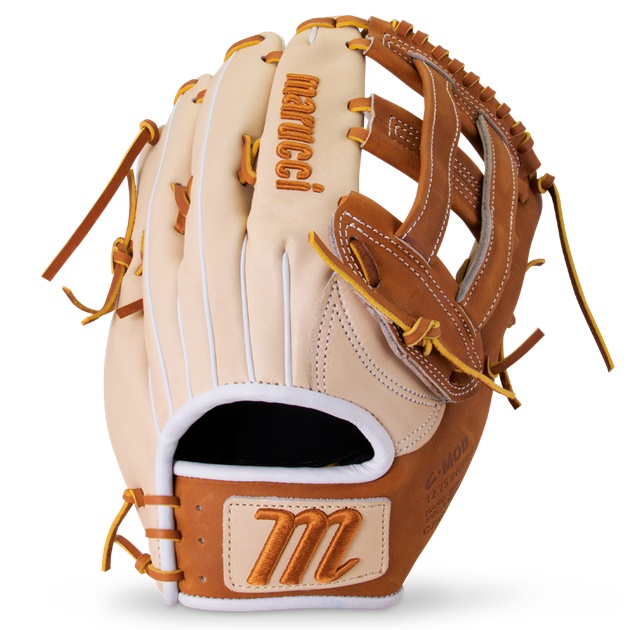 Size-specific, ergonomically shaped fit system creates a more form fitting hand stall for greater control, leverage and responsiveness when fielding. Strategically constructed multi-layered sheepskin palm lining drastically reduces weight while preserving glove structure.