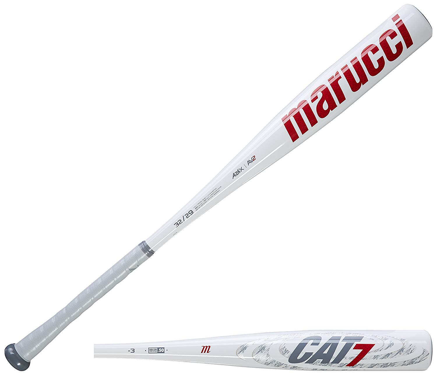 marucci-mcbc7-cat7-3-bbcor-baseball-bat-32-inch-29-oz MCBC7-3229 Marucci 849817039823 Az4x alloy construction provides increased strength and a higher response rate.