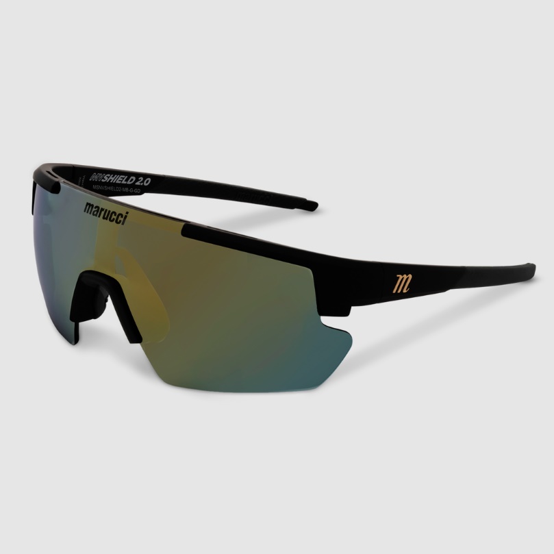 marucci-shield-2-0-performance-sunglasses-matte-black-grey-with-gold-mirror MSBNSHIELD2-MB-G-GD Marucci  The Marucci Shield 2.0 performance sunglasses are designed for optimal on-field