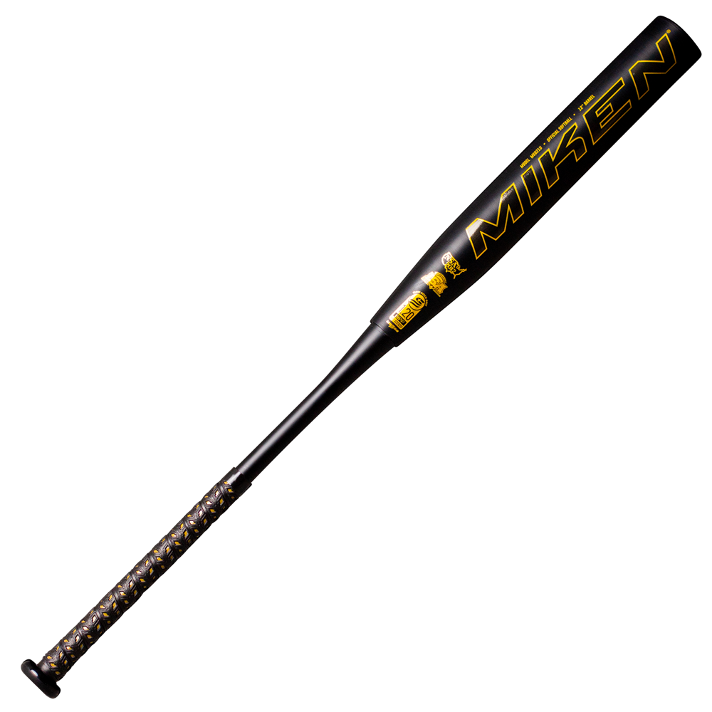 miken-freak-gold-12-inch-usssa-maxload-slow-pitch-softball-bat-34-inch-26-oz MGD21U-3-3426 Miken  MODEL MGD21U TWO-PIECE 12 INCH BARREL .5 OZ ENDLOAD E-FLEX 360