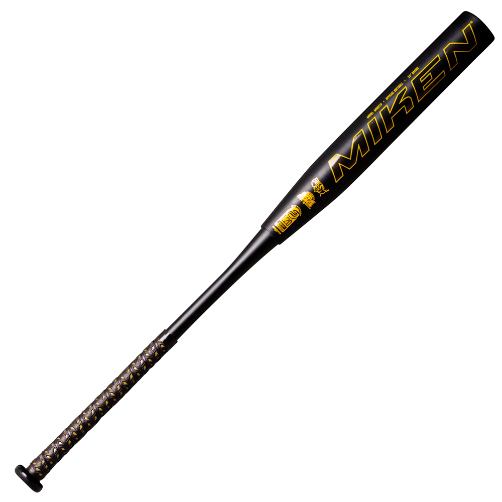 miken-freak-gold-12-inch-usssa-maxload-slow-pitch-softball-bat-34-inch-27-oz MGD21U-3-3427 Miken  MODEL MGD21U TWO-PIECE 12 INCH BARREL .5 OZ ENDLOAD E-FLEX 360