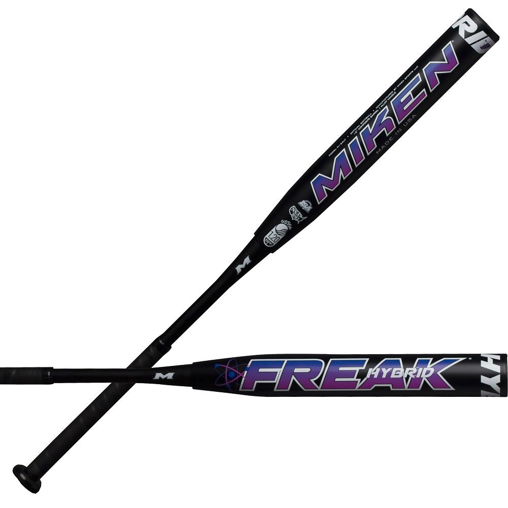 miken-freak-hybrid-usssa-slowpitch-softball-bat-34-inch-26-oz M12ALY-3-26 Miken 658925039041 2019 Freak Hybrid Maxload USSSA Bat Features 2-Piece Bat Construction Composite