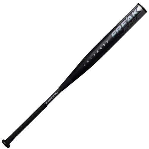 2 1/4 Inch Barrel Diameter 100 Comp Formula Uses 100% Premium Aerospace Grade Fiber For Insane Durability 14 Inch Massive Barrel Length ASA Approved Balanced Swing Weight. 2019 Miken Freak Primo Balanced ASA Slow Pitch Softball Bat: MPRIBAMiken slow pitch bats provide elite technology with out of this world cosmetics that any player can get on board with. For the 2019 season, the Freak Primo is the newest addition to the already stacked Miken slow pitch lineup. The Primo brings you one of the most durable and high performing slow pitch bats to date. This Freak Primo Balanced ASA Slow Pitch Softball Bat features a standard 2 1/4-inch barrel diameter, a 14-inch 100 COMP barrel, and a balanced feel that is preferred by players who want more control at the dish. Bat Benefits:Let's take a deep dive into the Primo barrel construction. Miken uses Tetra Core which is a breakthrough technology that optimizes performance by utilizing an inner core tube, increasing compression for unmatched responsiveness. The outer core layering provides increased flex allowing the inner core tube to maximize sweetspot and durability. Between the powerful barrel and skinny handle, the Flex 2 Power (also known as the F2P) technology optimizes both barrel loading and flex to help boost bat speeds through the hitting zone without sacrificing control. New Sensi-flex technology maximizes energy transfer from the handle to the barrel which will increase your bat speed and help decrease annoying vibration in your hands on mishits.