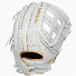 Miken Gold Pro White Slowpitch Softball Glove 13 in Right Hand Throw