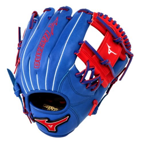 Mizuno 11.5 inch MVP Prime SE3 Baseball Glove GMVP1154PSE3 (Royal-Red, Right Hand Throw) : Patent pending Heel Flex Technology increases flexibility and closure. Center pocket design. Strong edge creates a more stable thumb and pinky. Smooth professional style. Oil Plus leather, the perfect balance of oiled softness for exceptional feel and firm control that serious players demand. Durable Steer soft palm liner. Matching outlined embroidered logo. Two tone lace.