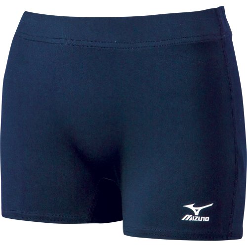Mizuno 440344 Women's Flat Front Volleyball Shorts (Black, Large) : Mizuno Women's Flat Front Shorts Taller waistband designed for flip-over. No front or back seams. 234 inseam. Tagless. DryLite Technology for rapid evaporation and comfort. 88% Mizuno DryLite polyester12% spandex.