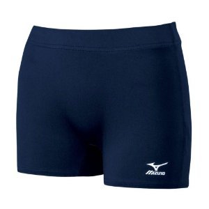 Mizuno 440344 Women's Flat Front Volleyball Shorts (Navy, Large) : Mizuno Women's Flat Front Shorts Taller waistband designed for flip-over. No front or back seams. 234 inseam. Tagless. DryLite Technology for rapid evaporation and comfort. 88% Mizuno DryLite polyester12% spandex.