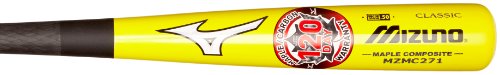 mizuno-composite-maple-carbon-wood-baseball-bat-yellow-and-black-31-inch MZMC271-31 Inch Mizuno 041969460696 The Mizuno Maple Carbon Composite MZMC271 features an advanced engineered maple