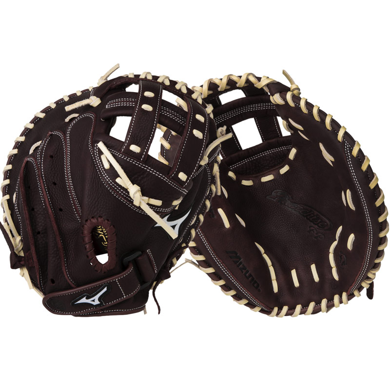 Mizuno Franchise Fastpitch Softball Catcher's Mitt 34 GXS90F2 312473 The Franchise for fastpitch softball is designed specifically for the female fastpitch softball player. The Java Leather is pre-oiled tumbled leather that is game ready from day one and is long lasting. The Double Hinge Heel for the thumb and pinky create a centered, wider pocket perfect for fastpitch softball. Get your Mizuno Franchise Fastpitch Softball Catcher's Mitt today,  No Hassle Returns,  Guaranteed! GXS90F2 Catcher's Mitt 34 Features:  Gender Engineered for Female Fastpitch Softball Player Java Leather HiLo Lacing QuickForm Lace Parashock Plus Palm Pad PowerLock V-Flex Notch Double Hinge Heel 34 Catcher Pattern H-Web 