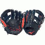 Mizuno MVP Prime Baseball Glove. Mizuno MVP Prime SE Baseball Glove 11.5 inch Baseball Glove GMVP1154PSE2. This Glove Features Center Pocket design, Strong Edge creates a more stable thumb and pinky. Smooth professional style Oil Plus leather - perfect balance of oiled softness for exceptional feel and firm control that serious players demand. Durable SteerSoft Palm Liner, Matching outlined embroidered logo. Plus grip thumb for exceptional comfort. 11.5 inch Infield Pattern. Deep 3 Web. Navy Red.