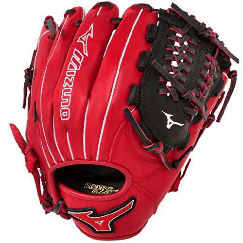 Mizuno GMVP1177PSE3 Baseball Glove 11.75 inch (Red-Black, Right Hand Throw) : Patent pending Heel Flex Technology increases flexibility and closure. Center pocket design. Strong edge creates a more stable thumb and pinky. Smooth professional style. Oil Plus leather, the perfect balance of oiled softness for exceptional feel and firm control that serious players demand. Durable Steer soft palm liner. Matching outlined embroidered logo. Two tone lace