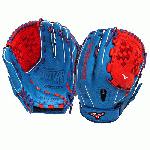 Mizuno GMVP1250PSEF3 Fastpitch Softball Glove 12.5 inch (Royal-Red, Right Hand Throw) : Patent pending Heel Flex Technology increases flexibility and closure. Center pocket design. Strong edge creates a more stable thumb and pinky. Smooth professional style. Oil Plus leather, the perfect balance of oiled softness for exceptional feel and firm control that serious players demand. Durable Steer soft palm liner. Matching outlined embroidered logo. Two tone lace.