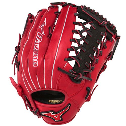 Mizuno GMVP1277PSE3 MVP Prime Baseball Glove 12.75 inch (Red-Black, Right Hand Throw) : Patent pending Heel Flex Technology increases flexibility and closure. Center pocket design. Strong edge creates a more stable thumb and pinky. Smooth professional style. Oil Plus leather, the perfect balance of oiled softness for exceptional feel and firm control that serious players demand. Durable Steer soft palm liner. Matching outlined embroidered logo. Two tone lace.