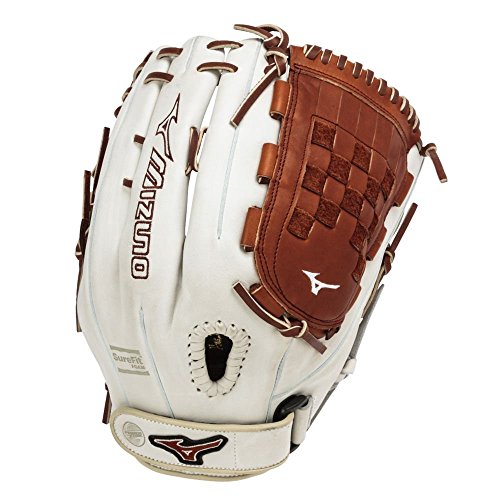 Mizuno GMVP1300PSEF3 Fastpitch Softball Glove 13 inch (Silver-Brown, Right Hand Throw) : Patent pending Heel Flex Technology increases flexibility and closure. Center pocket design. Strong edge creates a more stable thumb and pinky. Smooth professional style. Oil Plus leather, the perfect balance of oiled softness for exceptional feel and firm control that serious players demand. Durable Steer soft palm liner. Matching outlined embroidered logo. Two tone lace.
