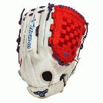 Mizuno GMVP1400PSES3 Slowpitch Softball Glove 14 inch (Silver-Red-Royal, Right Hand Throw) : Patent pending Heel Flex Technology increases flexibility and closure. Center pocket design. Strong edge creates a more stable thumb and pinky. Smooth professional style. Oil Plus leather, the perfect balance of oiled softness for exceptional feel and firm control that serious players demand. Durable Steer soft palm liner. Matching outlined embroidered logo. Two tone lace.