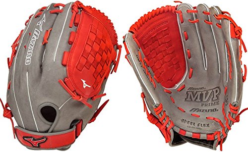 mizuno-gmvp1400pses4-mvp-prime-se-softball-glove-smoke-red-right-hand-throw GMVP1400PSES4-SMOKE-RED-RightHandThrow Mizuno 041969558621 MVP Prime SE Ball Glove Features Center pocket designed patterns Bio