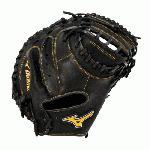 Mizuno GXC50PB1 Prime Catchers Mitt 34 inch (Right Hand Throw) : Smooth, professional style Oil Soft Plus Leather is the perfect balance of oiled softness for exceptional feel and firm control that serious players demand. Outlined, embroidered logo. Center pocket desgin patterns. Plus grip thumb for added comfort.