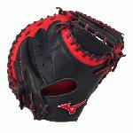 Mizuno GXC50PSE3 Catchers Mitt 34 inch MVP Prime (Navy-Red, Right Hand Throw) : Patent pending Heel Flex Technology increases flexibility and closure. Center pocket design. Strong edge creates a more stable thumb and pinky. Smooth professional style. Oil Plus leather, the perfect balance of oiled softness for exceptional feel and firm control that serious players demand. Durable Steer soft palm liner. Matching outlined embroidered logo. Two tone lace