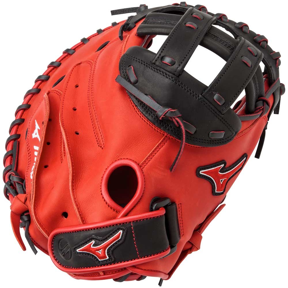 mizuno-gxs50pse4-mvp-prime-se-catchers-mitts-red-black-right-hand-throw GXS50PSE4-RED-BLACK-RightHandThrow Mizuno B018330FNW Bio soft leather professional style smooth leather that has the perfect