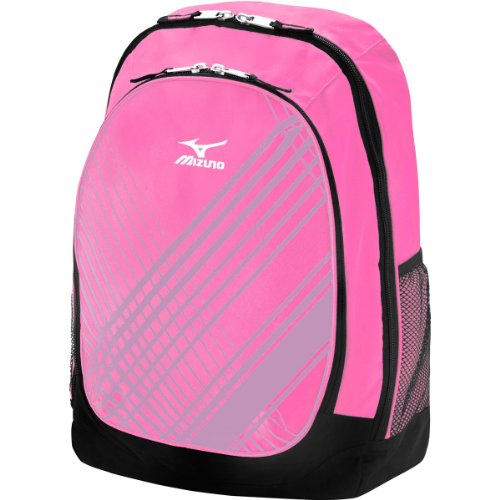 Mizuno Lightning Day Pack (Pink) : The Lightning Daypack features Mizuno's Aerostrap technology, which consists of thick, padded straps with mesh backing for ultimate comfort when carrying large loads. The handy front compartment features a valuables pocket and hook for keys, while the padded sleeve for laptops provides secure storage for your computer.