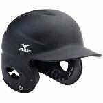 Unique matte finish Mizuno Batting Helmet NoCSAE Certified Strategically placed ventilation holes, durable ABS plastic shell.