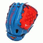 Mizuno MVP Prime Fast Pitch GMVP1200PSEF3 12 inch Softball Glove (Royal-Red, Right Hand Throw) : Patent-pending Heel Flex Technology increases flexibility and closure. Center Pocket design. Strong edge creates a more stable thumb and pinky. Smooth professional style Oil Plus leather- Perfect balance of oiled softness for exceptional feel and firm control that serious players demand Durable SteerSoft palm liner. Matching outlined embroidered logo.PowerLock closure for maximum performance.Vertically laced heel specific for fast pitch12.00 inch InfieldPitcher Tartan Web