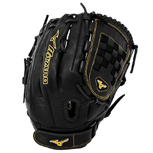 Mizuno softball glove. Smooth, professional style oil soft plus leather is the perfect balance of oiled softness for exceptional feel and firm control that serious players demand. V-Flex Notch to help initiate easy closure.
