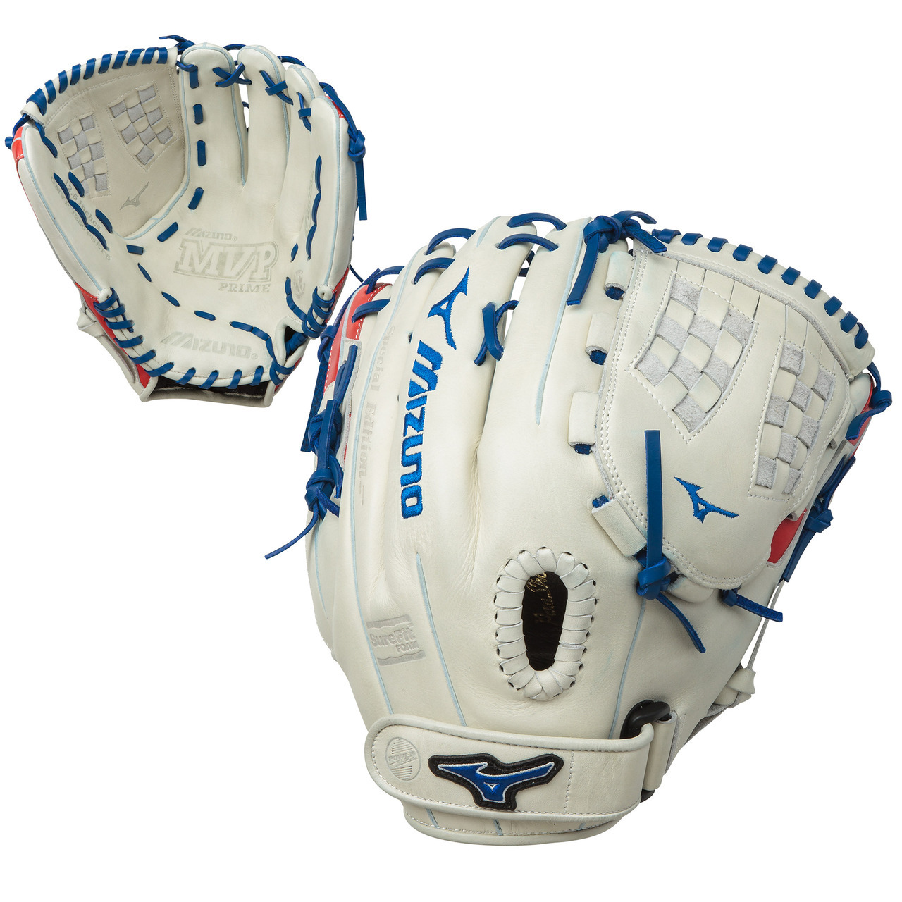 The Mizuno MVP Prime SE GMVP1250PSEF5 has been constructed with the serious fast pitch softball player in mind, meeting what they demand in a glove. This glove has a great mixture and balance of professional performance and cool style. To capture the professional performance, this glove uses Bio Soft Leather that is meant to give the glove both flexibility and durability. Being that the Mizuno MVP Prime SE GMVP1250PSEF5 is 12.5 inches, this glove is great for any fielders position. While utilizing a tartan web, this glove will have a pocket that most cannot match. No matter whether you are a right hand thrower or a left hand thrower, this glove has got you covered. With the Center Pocket Design Pattern, this glove will give you a natural pocket that can be broken in nicely for a custom feel. Made with a Plus Grip thumb, the glove will give you ultra comfort and some added padding in the thumb slot. Now to go with all of those features and technologies, the glove is also a stand out when it comes to looks. Available in six unique colors (blackorange, greyblack, navyred, redblack, royalred, and silverrednavy) one will be sure to catch your eyes and have you looking calm, cool and collected in the field. This is not your ordinary looking glove from Mizuno.