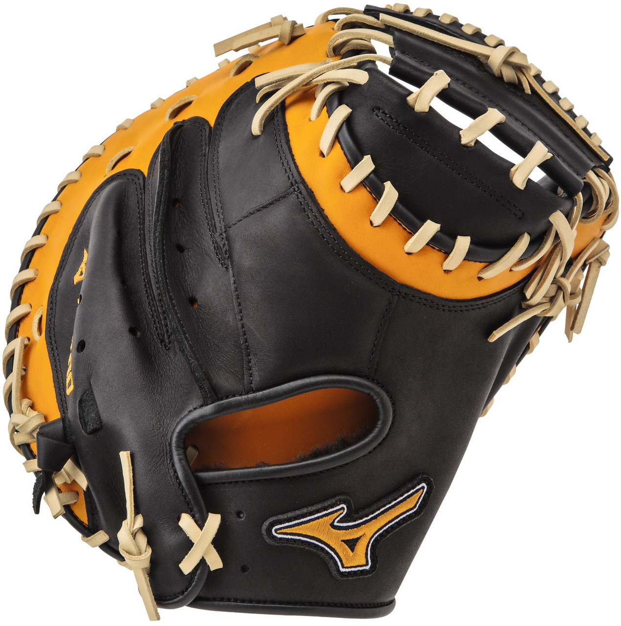 mizuno-mvp-prime-se-catchers-mitt-black-gold-right-hand-throw GXC50PSE4-BLACK-GOLD-RightHandThrow Mizuno 041969557839 34.00 Inch Pattern Bio Soft Leather - Pro-Style Smooth Leather That