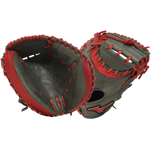 mizuno-mvp-prime-se-catchers-mitt-smoke-red-right-hand-throw GXC50PSE4-SMOKE-RED-RightHandThrow Mizuno 041969557815 34.00 Inch Pattern Bio Soft Leather - Pro-Style Smooth Leather That