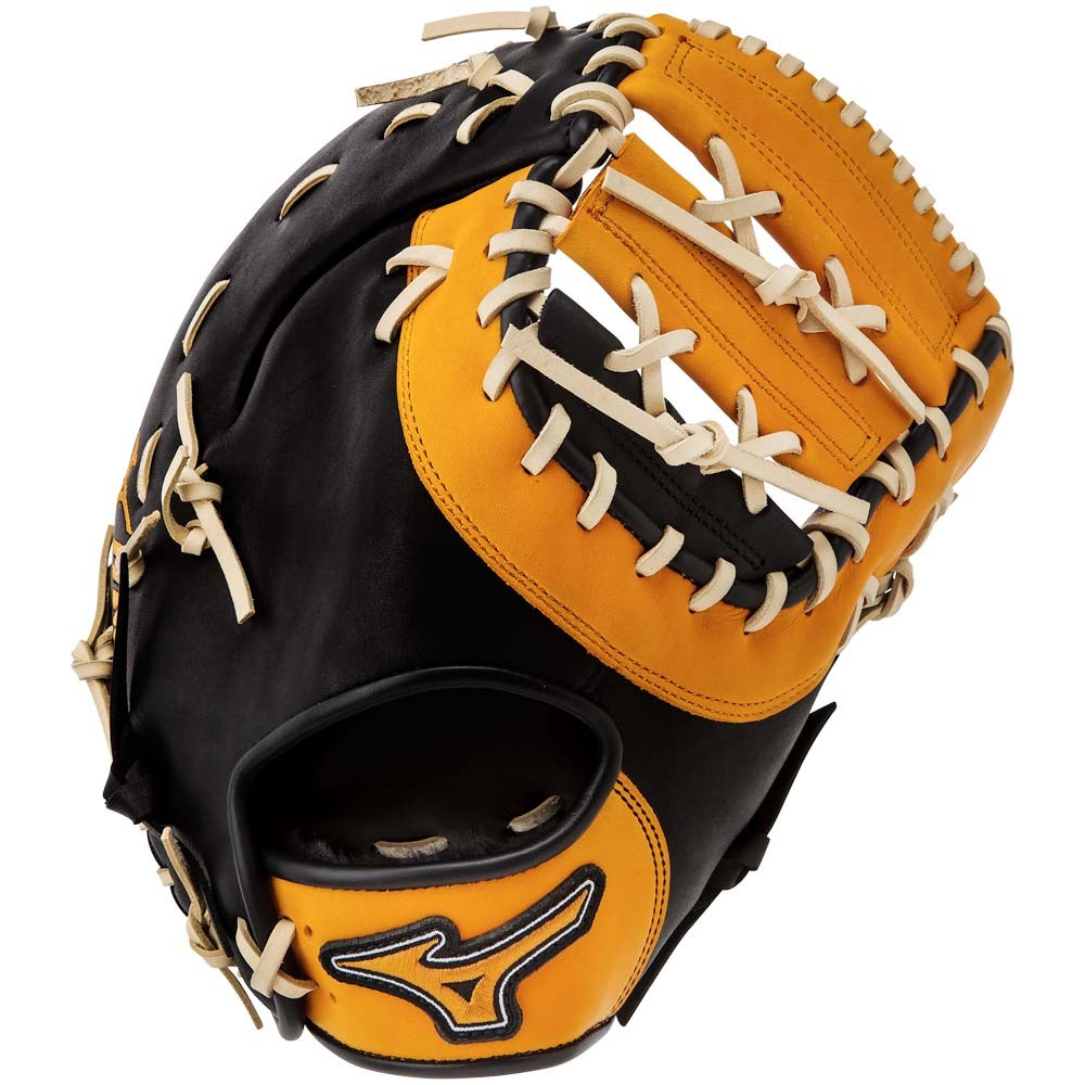 mizuno-mvp-prime-se-first-basemans-mitt-black-gold-right-hand-throw GXF50PSE4-BLACK-GOLD-RightHandThrow Mizuno B016HZVTU6 12.50 Inch Pattern Bio Soft Leather - Pro-Style Smooth Leather That