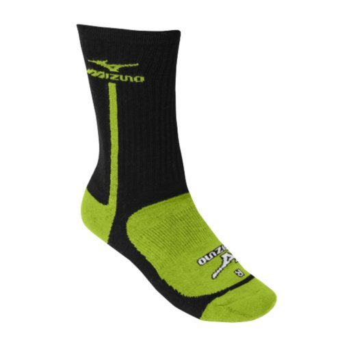 mizuno-performance-highlighter-crew-sock-black-lemon-medium 480115-BlackLemonMedium Mizuno New Mizuno Performance Highlighter Crew Sock BlackLemon Medium  The Mizuno performance