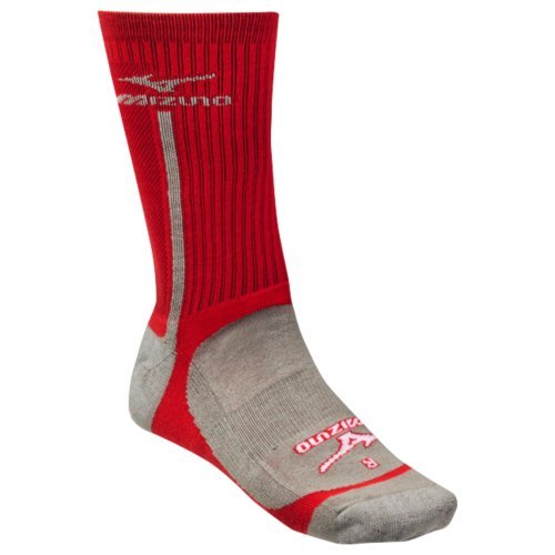 mizuno-performance-highlighter-crew-sock-red-gray-small 480115-RedGraySmall Mizuno New Mizuno Performance Highlighter Crew Sock RedGray Small  The Mizuno performance