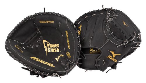 Mizuno Prospect GXC112 Baseball Catcher's Mitt 31.5 (Left Hand Throw) : Mizuno Prospect GXC112 Baseball Catcher's Mitt 31.5.  The Prospect is made to help younger players fall in love the game. Designed with PowerClose technology to make catching easy, and crafted to last. This is where future hall of famers get their start! The ORIGINAL Technology to help youth players. ParaShock™ palm pad and Butter Soft lining in selected models reduce shock to minimize sting. Patented PowerClose® MAKES CATCHING EASY! Powerlock™ closure for maximum performance. Helps youth players learn to catch the right way; in the pocket. 31.50 Youth Sized. Style 311668 Technology. Parashock Palm Pad. PowerClose Technology. PowerLock. V-Flex Notch.