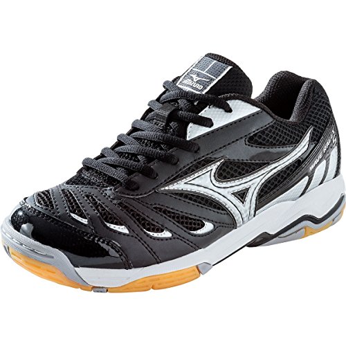 Mizuno Rally 5 Womens Volleyball Shoes 430172 (Black, 7.5) : The Mizuno Wave Rally 5 Women's Volleyball Shoe is everything you've come to expect form the Wave Rally line, excellent cushioning, enhanced stability, and the support and comfort other volleyball shoes crave. The pattern on the bottom of the Mizuno Wave Rally 5 Women's Volleyball Shoe is actually ZigZag Mizuno Wave technology that helps to lessen the shock of impact by evenly distributing your weight and the ground contact throughout the shoe. A midsole ventilation system along with Air Mesh keeps heat and humidity from building up while you're laying it down on the court.